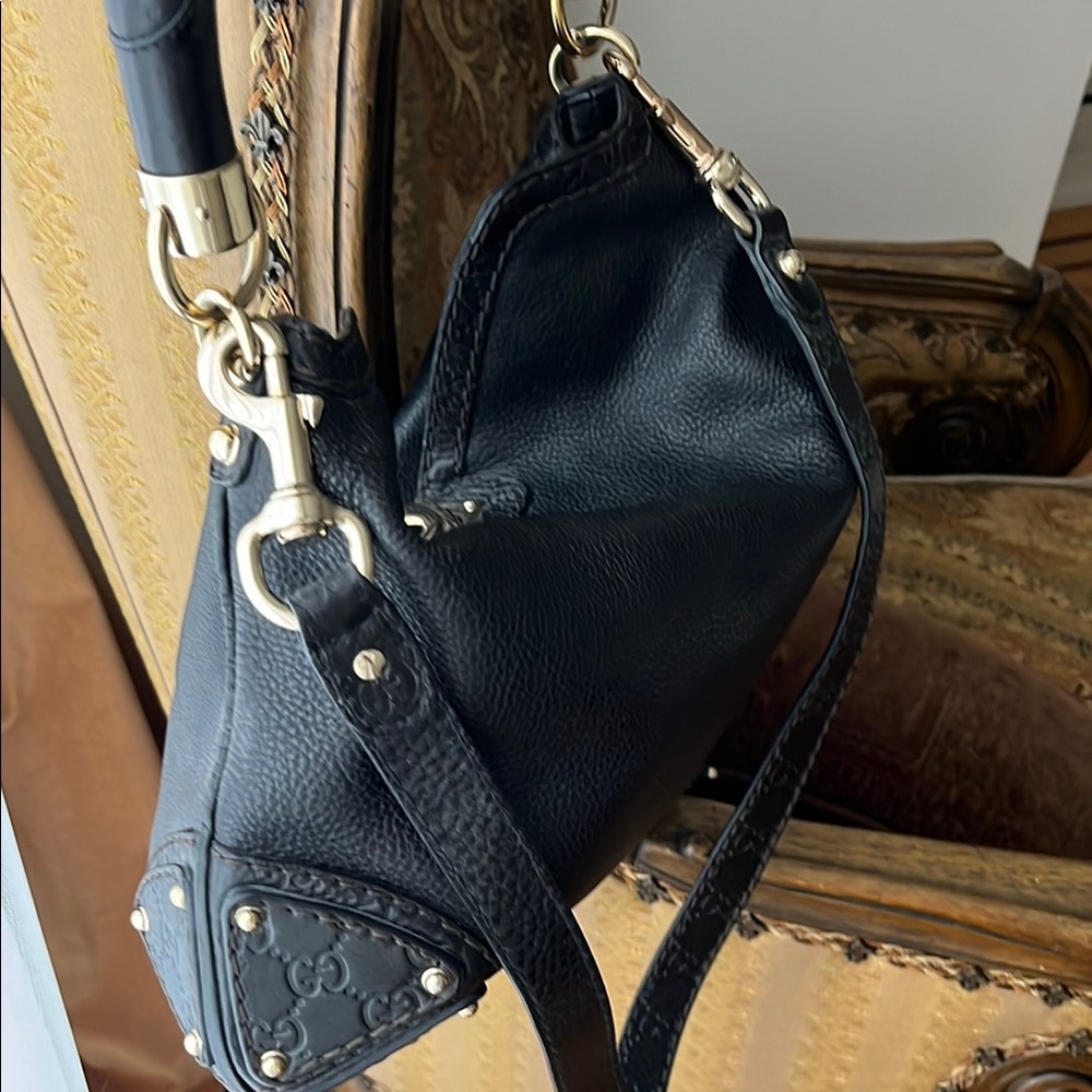 Gucci Black Hobo Bag with Gold Hardware - Picture 10 of 16